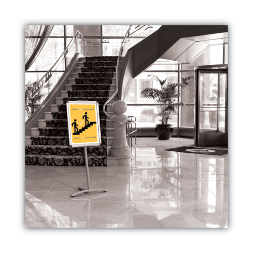 Picture of Improv Lobby Clip-Frame Pedestal Sign, 18 x 24 Frame, 54" High, Aluminum