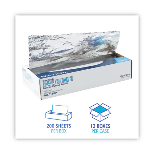 Picture of Standard Duty Aluminum Foil Pop-Up Sheets, 63 Gauge, 12 x 10.75, 200 Sheets/Box, 12 Boxes/Carton