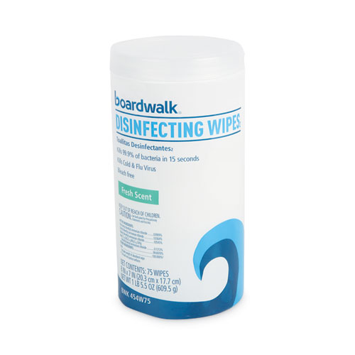 Picture of Quat-Based Disinfecting Wipes, 7 x 8, Fresh Scent, 75/Canister, 6 Canisters/Carton