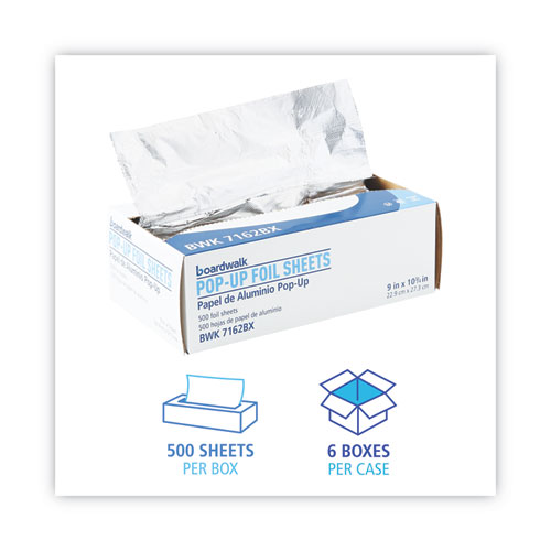 Picture of Standard Aluminum Foil Pop-Up Sheets, 63 Gauge, 9 x 10.75, 500 Sheets/Box, 6 Boxes/Carton