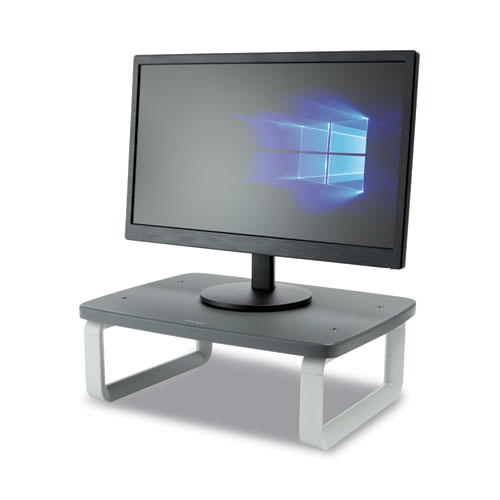 Picture of Monitor Stand with SmartFit, For 24" Monitors, 15.5" x 12" x 3" to 6", Black/Gray, Supports 80 lbs