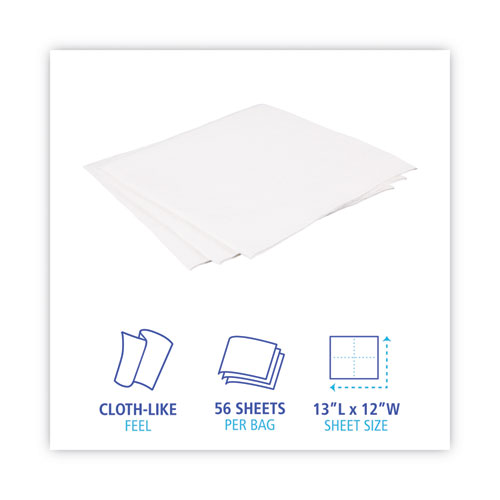 Picture of DRC Wipers, 12 x 13, White, 56 Bag, 18 Bags/Carton