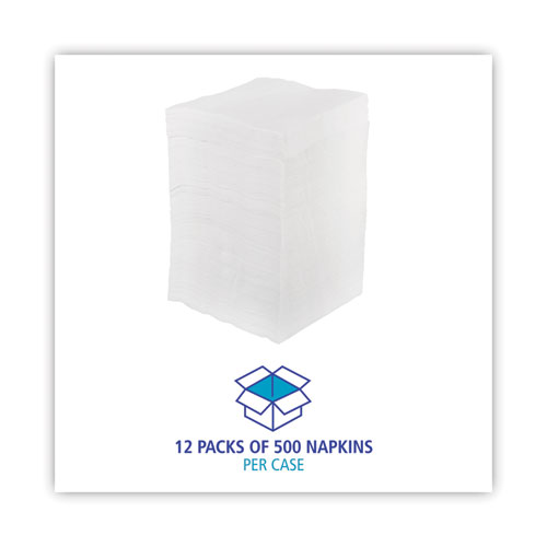 Picture of 1/4-Fold Lunch Napkins, 1-Ply, 12" x 12", White, 6000/Carton