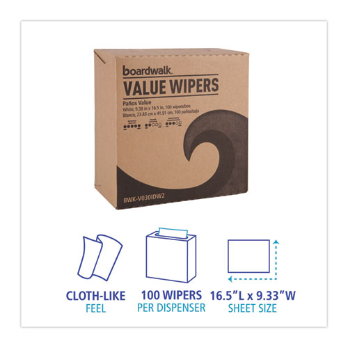 Picture of DRC Wipers, 9.33 x 16.5, White, 100 Dispenser Packs, 9 Dispenser Packs/Carton