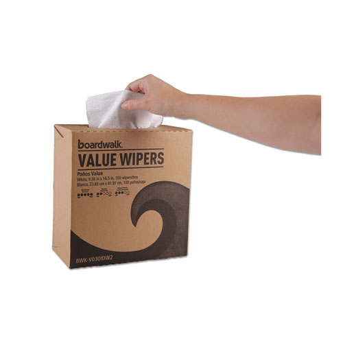 Picture of DRC Wipers, 9.33 x 16.5, White, 100 Dispenser Packs, 9 Dispenser Packs/Carton