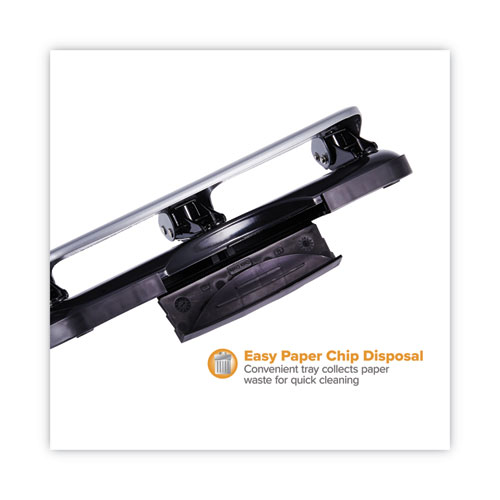 Picture of 20-Sheet EZ Squeeze Three-Hole Punch, 9/32" Holes, Black/Silver