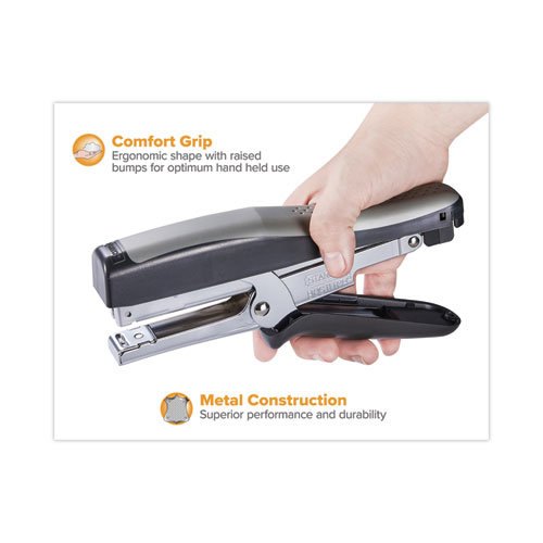 Picture of Standard Plier Stapler, 20-Sheet Capacity, 0.25" Staples, 2.5" Throat, Black/Gray