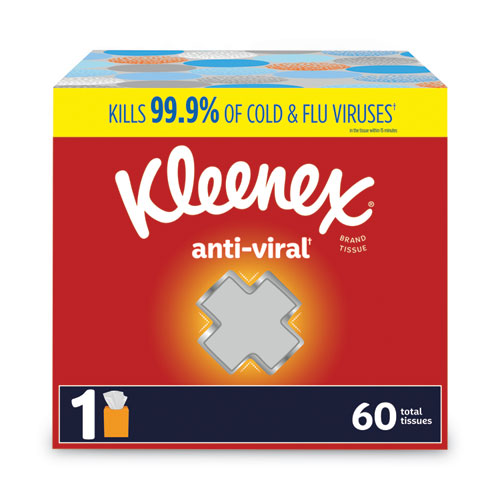 Kleenex+Anti-Viral+Facial+Tissues+-+3+Ply+-+White+-+Soft%2C+Anti-viral+-+For+Home%2C+Office%2C+School+-+60+Per+Box+-+27+%2F+Carton