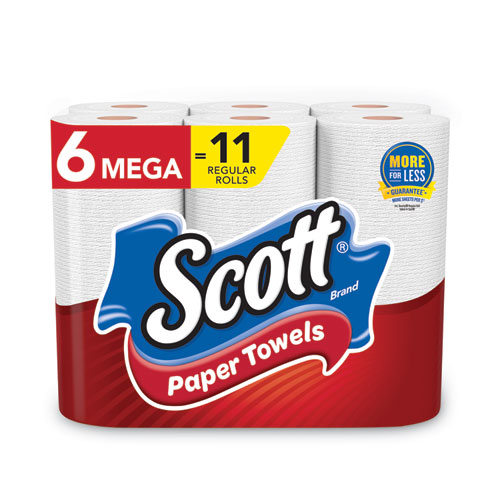 Picture of Choose-a-Size Mega Kitchen Roll Paper Towels, 1-Ply, 102/Roll, 6 Rolls/Pack, 4 Packs/Carton