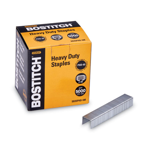 Picture of Heavy-Duty Premium Staples, 0.38" Leg, 0.5" Crown, Steel, 5,000/Box