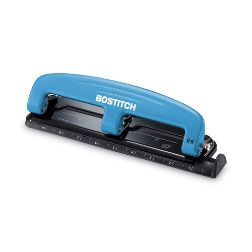 Picture of 12-Sheet EZ Squeeze Three-Hole Punch, 9/32" Holes, Blue/Black