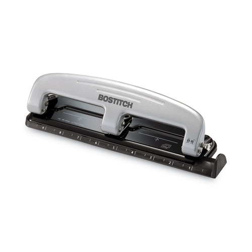 Picture of 12-Sheet EZ Squeeze Three-Hole Punch, 9/32" Holes, Black/Silver