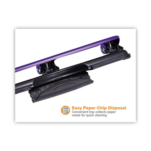 Picture of 12-Sheet EZ Squeeze Three-Hole Punch, 9/32" Holes, Purple/Black