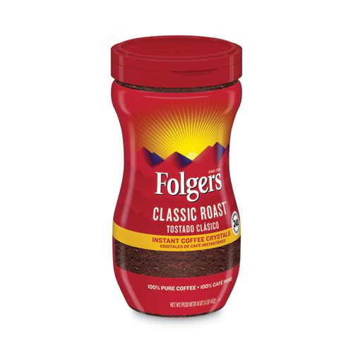Picture of Instant Coffee Crystals, Classic Roast, 16oz Jar