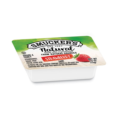 Picture of Smuckers 1/2 Ounce Natural Jam, 0.5 oz Container, Strawberry, 200/Carton