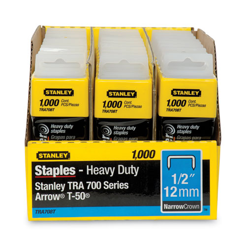 Picture of SharpShooter Heavy-Duty Tacker Staples, 0.5" Leg, 0.5" Crown, Steel, 1,000/Box