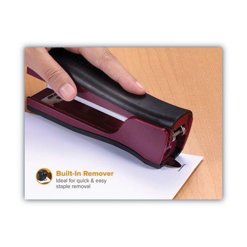 Picture of Dynamo Stapler, 20-Sheet Capacity, Wine Metallic