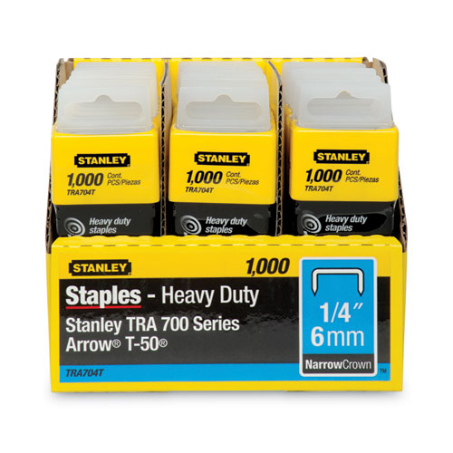 Picture of SharpShooter Heavy-Duty Tacker Staples, 0.25" Leg, 0.5" Crown, Steel, 1,000/Box