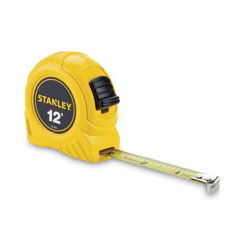 Picture of Power Return Tape Measure w/Belt Clip, 0. 12ft, Yellow