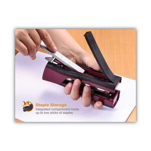 Picture of Dynamo Stapler, 20-Sheet Capacity, Wine Metallic