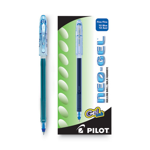 Picture of Neo-Gel Gel Pen, Stick, Fine 0.7 mm, Blue Ink, Translucent Blue Barrel, Dozen