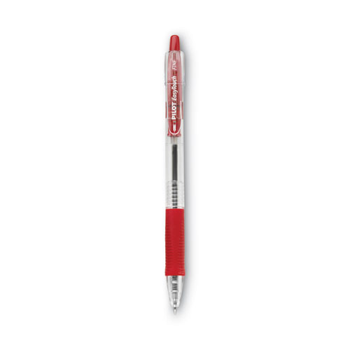 Picture of EasyTouch Ballpoint Pen, Retractable, Fine 0.7 mm, Red Ink, Clear Barrel, Dozen