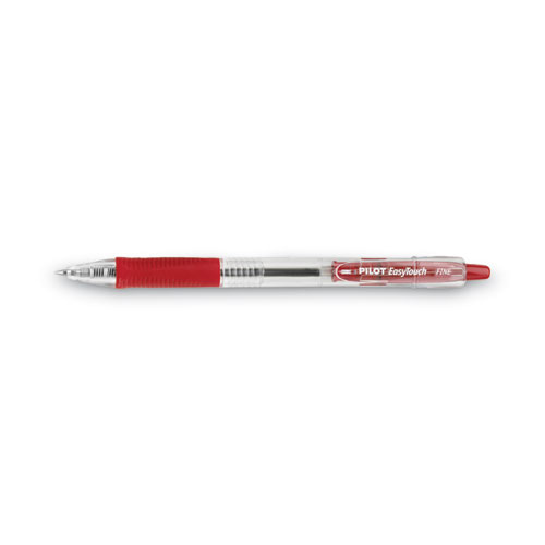 Picture of EasyTouch Ballpoint Pen, Retractable, Fine 0.7 mm, Red Ink, Clear Barrel, Dozen