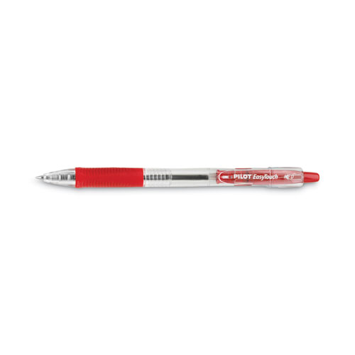 Picture of EasyTouch Ballpoint Pen, Retractable, Medium 1 mm, Red Ink, Clear Barrel, Dozen