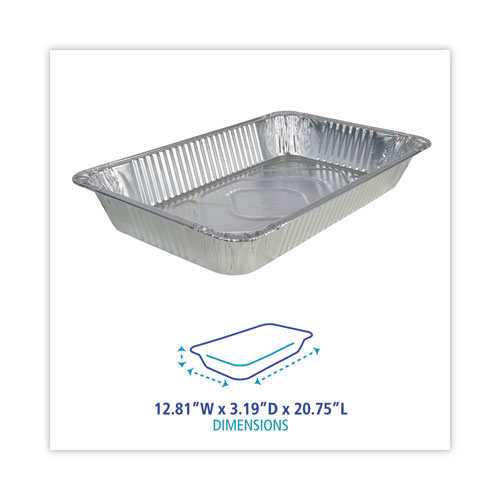 Picture of Aluminum Steam Table Pans, Full-Size Deep, 620 Gauge, 3.19" Deep, 12.81 x 20.75, 50/Carton