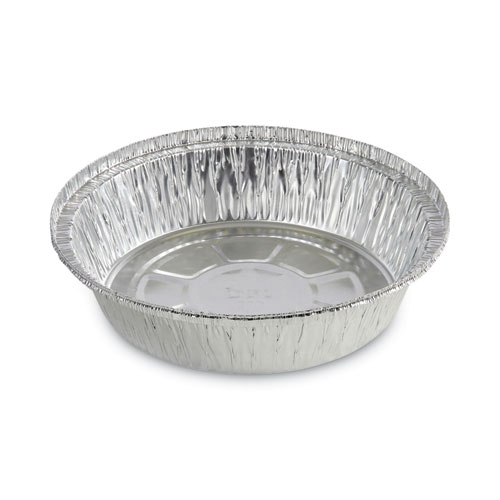 Picture of Round Aluminum To-Go Containers, 24 oz, 7" Diameter x 1.47"h, Silver, 500/Carton