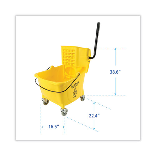 Picture of Pro-Pac Side-Squeeze Wringer/Bucket Combo, 8.75 gal, Yellow/Silver