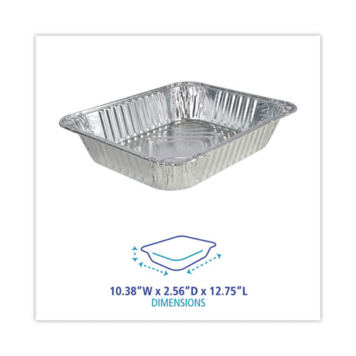 Picture of Aluminum Steam Table Pans, Half-Size Deep, 400 Gauge, 2.56" Deep, 10.38 x 12.75, 100/Carton