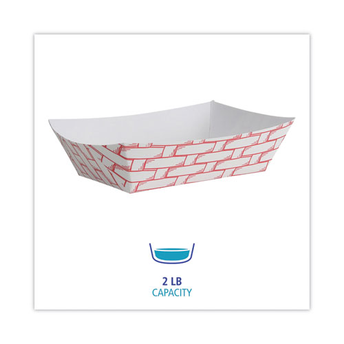 Picture of Paper Food Baskets, 2 lb Capacity, Red/White, 1,000/Carton