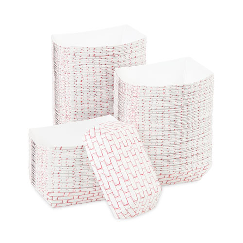 Picture of Paper Food Baskets, 0.25 lb Capacity, 2.69 x 4 x 1.05, Red/White, 1,000/Carton