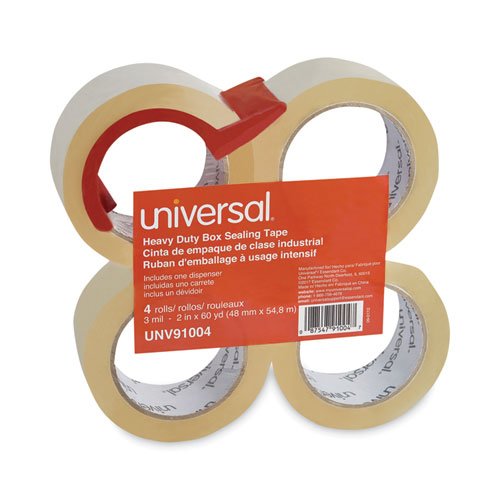 Picture of Heavy-Duty Box Sealing Tape with Dispenser, 3" Core, 1.88" x 60 yds, Clear, 4/Box