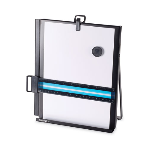 Picture of Letter-Size Freestanding Desktop Copyholder, 40 Sheet Capacity, Stainless Steel, Black