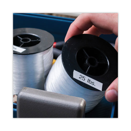 Picture of TC Tape Cartridges for P-Touch Labelers, 0.5" x 25.2 ft, Black on White, 2/Pack