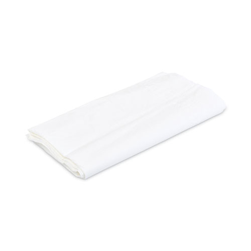 Picture of Paper Table Cover, Embossed Paper with Plastic Liner, 54" x 108", White, 20/Carton