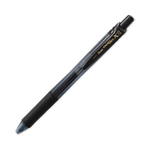 Picture of EnerGel-X Gel Pen, Retractable, Medium 0.7 mm, Black Ink, Smoke/Black Barrel, Dozen