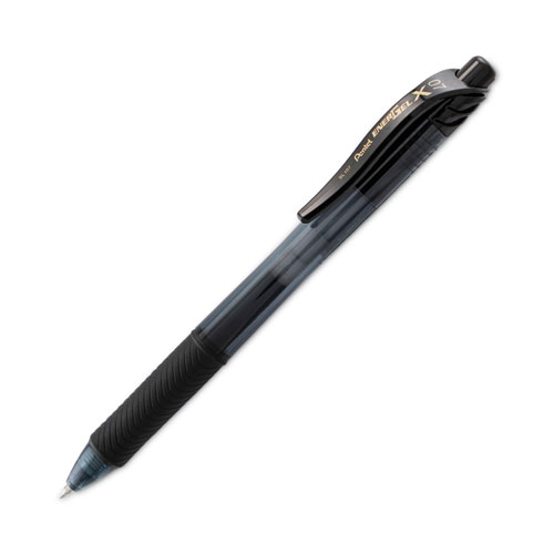 Picture of EnerGel-X Gel Pen, Retractable, Medium 0.7 mm, Black Ink, Smoke/Black Barrel, Dozen