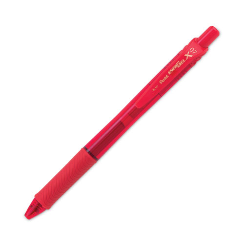 Picture of EnerGel-X Gel Pen, Retractable, Medium 0.7 mm, Red Ink, Translucent Red/Red Barrel, Dozen