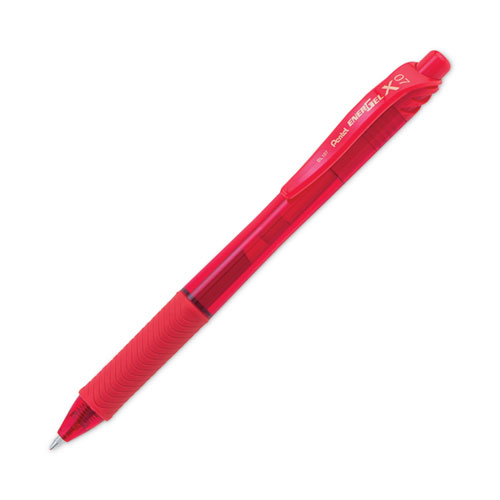 Picture of EnerGel-X Gel Pen, Retractable, Medium 0.7 mm, Red Ink, Translucent Red/Red Barrel, Dozen