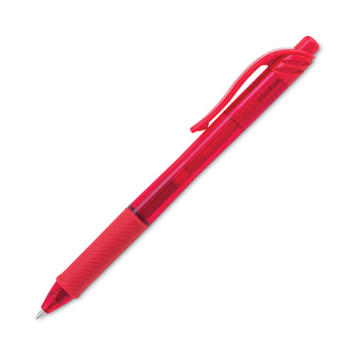 Picture of EnerGel-X Gel Pen, Retractable, Medium 0.7 mm, Red Ink, Translucent Red/Red Barrel, Dozen