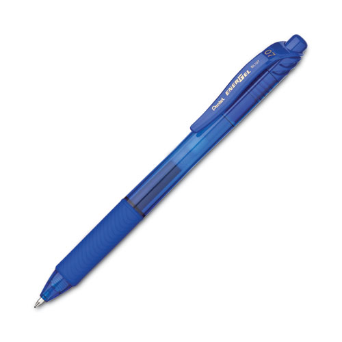 Picture of EnerGel-X Gel Pen, Retractable, Medium 0.7 mm, Blue Ink, Translucent Blue/Blue Barrel, Dozen