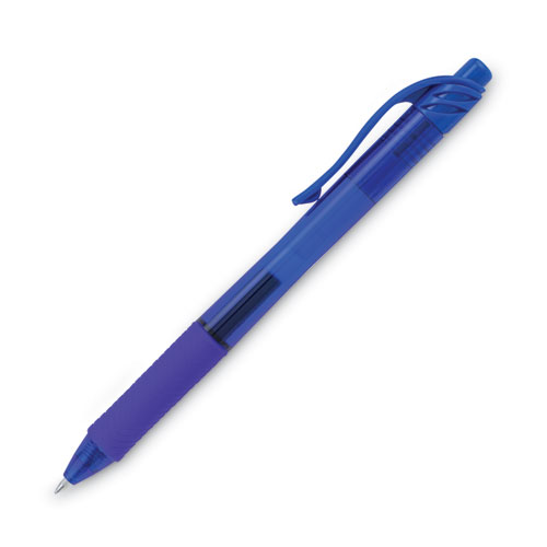 Picture of EnerGel-X Gel Pen, Retractable, Medium 0.7 mm, Blue Ink, Translucent Blue/Blue Barrel, Dozen