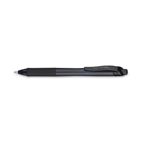 Picture of EnerGel-X Gel Pen, Retractable, Bold 1 mm, Black Ink, Smoke/Black Barrel, Dozen