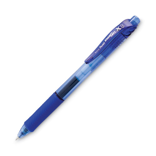 Picture of EnerGel-X Gel Pen, Retractable, Fine 0.5 mm Needle Tip, Blue Ink, Translucent Blue/Blue Barrel, Dozen