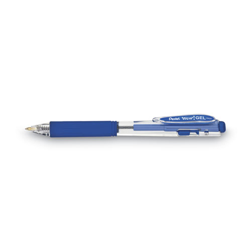 Picture of WOW! Gel Pen, Retractable, Medium 0.7 mm, Blue Ink, Clear/Blue Barrel, Dozen