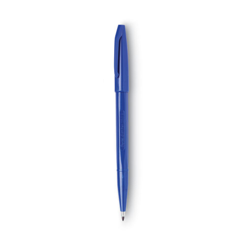Picture of Sign Pen Fine Point Color Marker, Extra-Fine Bullet Tip, Blue, Dozen