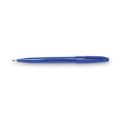 Picture of Sign Pen Fine Point Color Marker, Extra-Fine Bullet Tip, Blue, Dozen